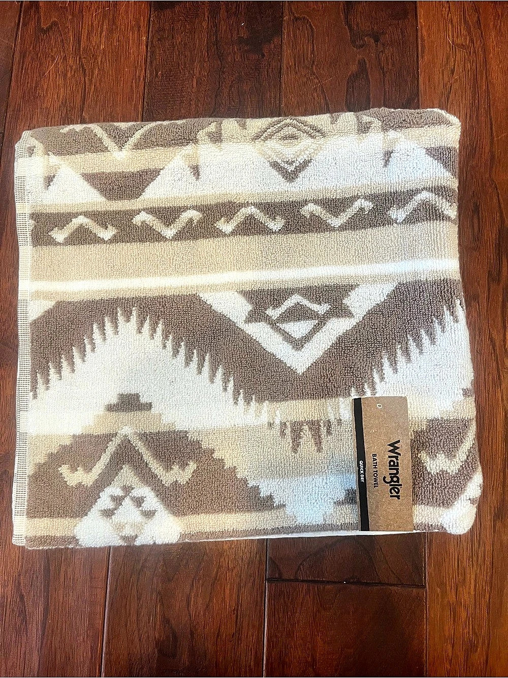 Wrangler Southwestern Print Quick Dry Bath Towel Brown & Cream